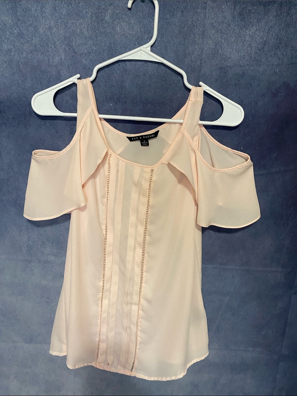 Zac & Rachel Blush Cold-Shoulder Pintuck Camisole